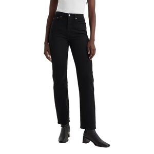 Levi black wedgie straight ankle length jeans